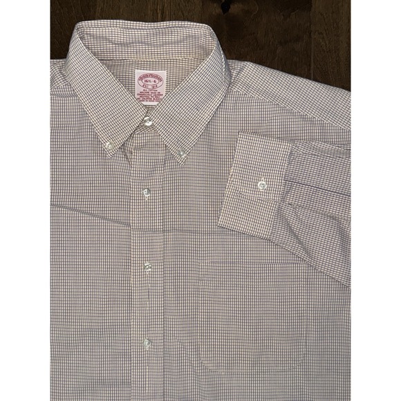 Brooks Brothers Other - Brooks Brothers Button Up Yellow Check Shirt Men's Size 16.5 Long Sleeve Pocket
